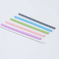 2020 new arrivals drinking reusable silicone straws set with cleaning brush